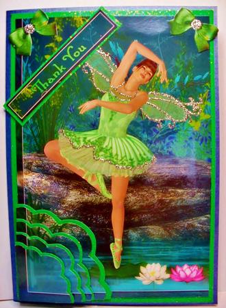 Green Ballerina Fairy Fantasy Corner Stacker by Natasha Lowe