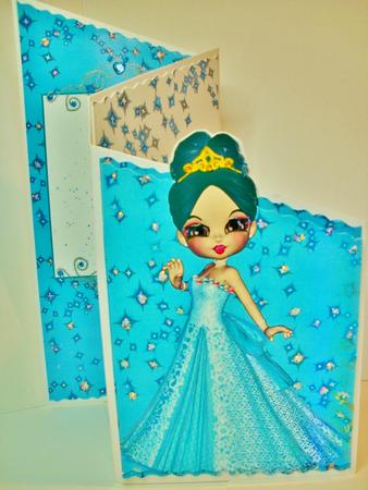 Princess Caelia Cascade Card Ice Blue by Natasha Lowe