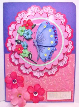 Pretty Butterfly and Flower Rocker Card by Natasha Lowe