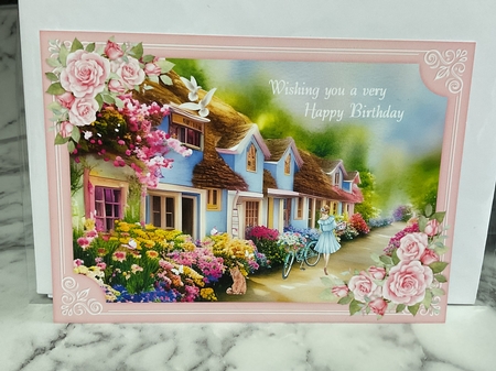 Soft Peony Cut Out Corner 7x5 Frame by Michelle Wesley