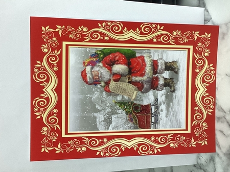 Lovely Christmas Snow Scene with santa and his list A4 by Michelle Wesley