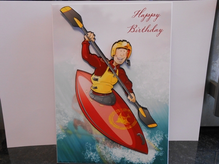Canoe/kayak Dude (red) A4 by Michelle Wesley
