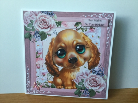 Beautiful Blue Eyed Cocker Spaniel Puppy 8x8 by Michelle Wesley