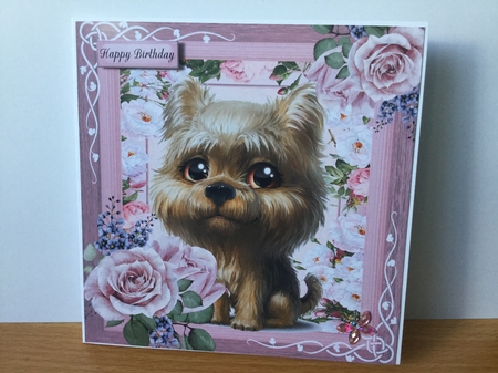 Beautiful Brown Eyed Yorkshire Terrier  Puppy 8x8 by Michelle Wesley