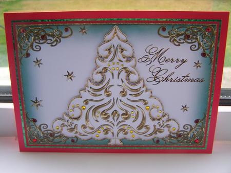 Beautiful Christmas Tree Card Front 4 by Michelle Wesley