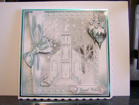 Church Snow Scene in Blues by Michelle Wesley