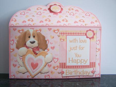 Puppy Love Just for You Birthday Money Wallet Pink by Michelle Wesley