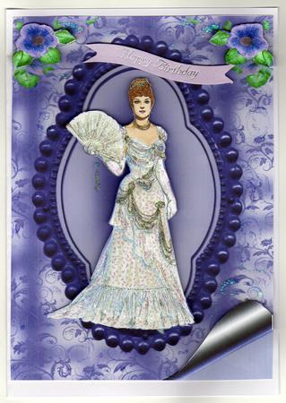 Elegant Victorian Lady in Ballgown A4 Topper by Kay Bowley