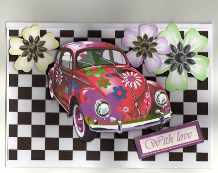 Beetle Car Customized with Flowers by Kay Bowley