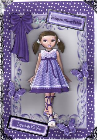 Cute Little Girl in Purple Dress by Kay Bowley
