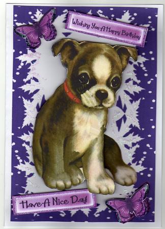 Cute Little Puppy with Butterflies by Kay Bowley