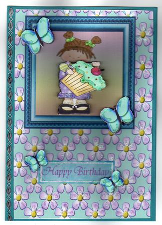 Cute Little Girl in a Blue Frame by Kay Bowley