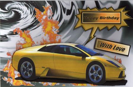 Yellow Lamborghini Car with Special Effects by Kay Bowley