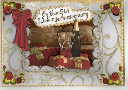 Gorgeous Red/cream Roses & Presents A4 Topper by Kay Bowley