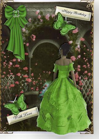 Garden of Pink Roses! with Elegant Lady by Kay Bowley