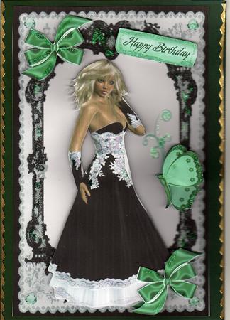 Pretty Lady in Lace Frame by Kay Bowley