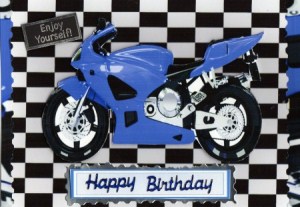 Sporty Blue Bike Quick Card by Kay Bowley