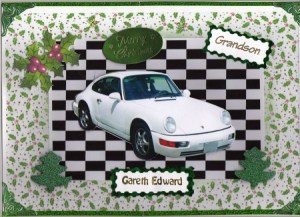 Sporty White Car Quick Card by Kay Bowley