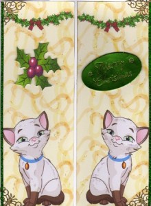 Cheeky Mouse with Santa Hat on Christmas Presents by Kay Bowley