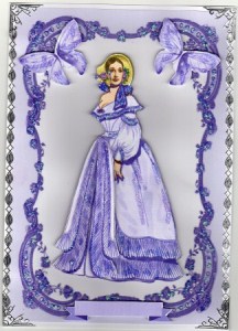 Elegant Victorian Lady in Lilac Lace Frame by Kay Bowley