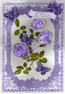 Elegant Purple Rose Lace Background by Kay Bowley