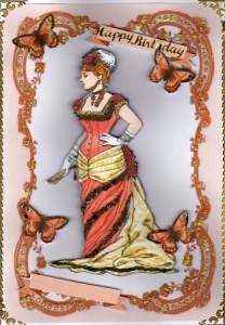 Elegant Victorian Ladies on Peach Lace Background by Kay Bowley