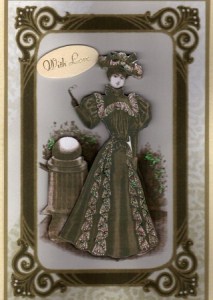 Victorian Lady in Sepia Quick Card by Kay Bowley