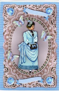 Elegant Lady on Lace Background by Kay Bowley