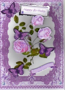 Elegant Pink Rose in Lace Pink Frame by Kay Bowley