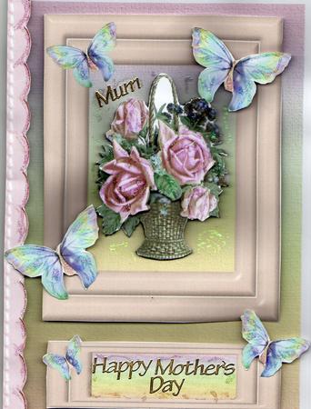 Pretty Basket of Roses in Frame by Kay Bowley