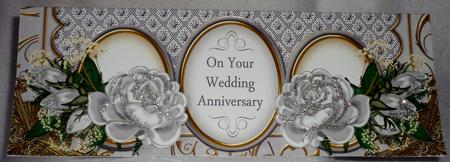Silver Rose Wedding Anniversary Large Dl Decoupage Card Kit by Nicky Croft
