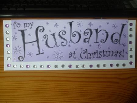 Large Dl to My Husband Christmas Quick Cut and Fold Card by Nicky Croft