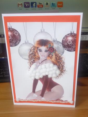 Sexy Santa Lady A4 Topper in Auburn by Nicky Croft