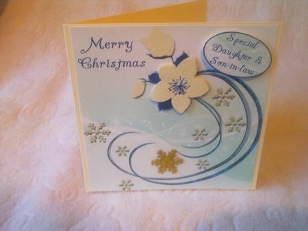 Green Christmas Rose Swirl Daughter Son in Law by Nicky Croft