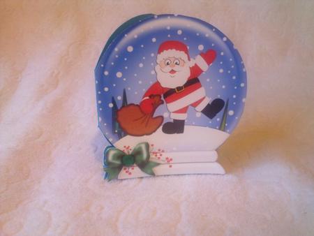 Xmas Santa's Sack Snow Globe Shaped Card by Nicky Croft