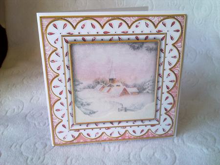 Pink Church Pink Anglaise 5in Card Front and Shaker Frame by Nicky Croft