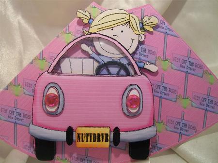 Girl New Driver Wobble Card Decoupage Sheet by Nicky Mason