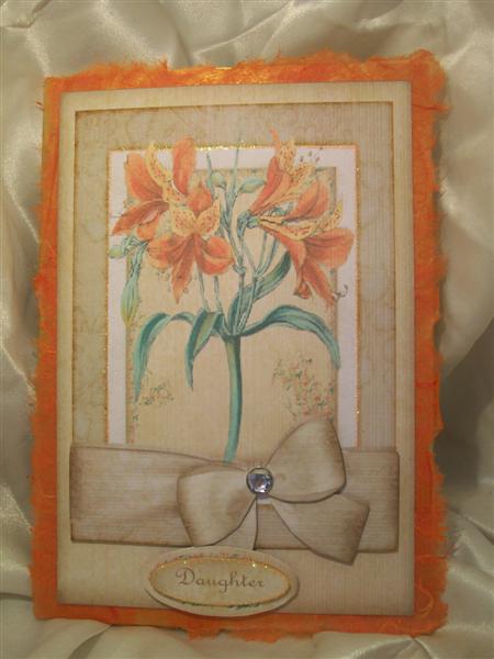 Tiger Lily Card Front Topper by Nicky Mason