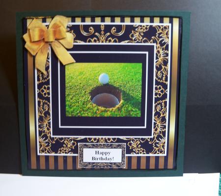 Black Gold for Men - Golf - 8 x 8 Quick Card Front by Nikki Bevan