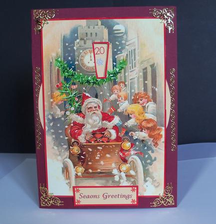 Vintage Christmas Scene Advent Wheel Card by Nikki Bevan