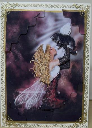 Fairy Love - Double Wavy Corner Stacker with Decoupage by Nikki Bevan