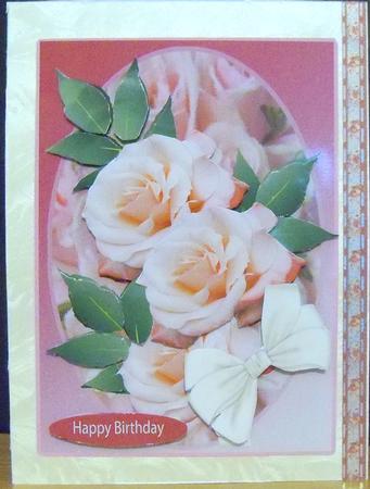 For a Special Lady Pink Roses and Bows Decoupage by Nikki Bevan