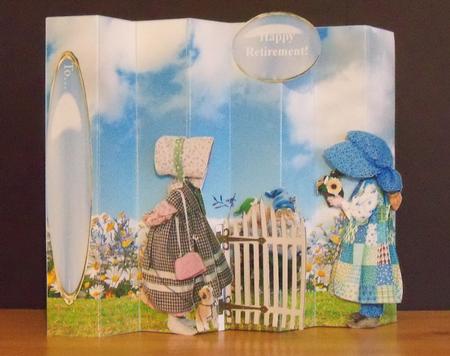 Vintage Flower Girls 4 x Fold Decoupage Concertina Card Kit by Nikki Bevan