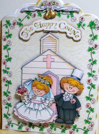 The Happy Couple Scallop Top Card Front with Step by Step by Nikki Bevan