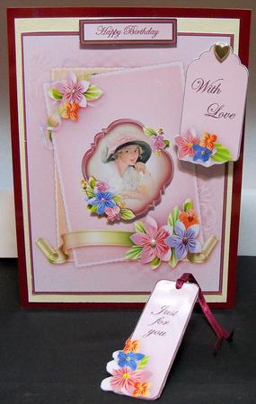 Sipping Lemonade A5 Card Front with Tags and Bookmarks by Nikki Bevan