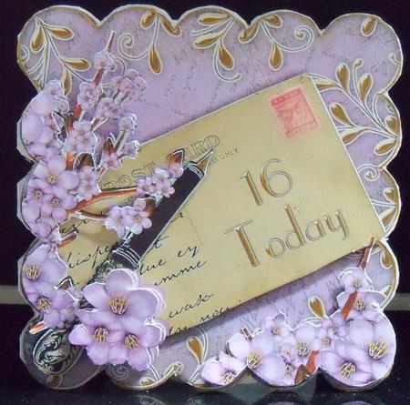 Lilac Cherry Blossom Postcard 16 Today Step by Step by Nikki Bevan