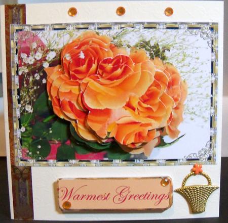 Orange Rose and Baby Breath by Nikki Bevan