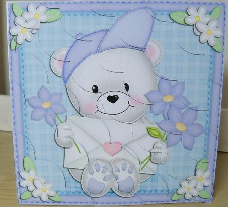 8 x 8 Teddy Ed's Love Letter Scalloped Corner Kit by Nikki Bevan