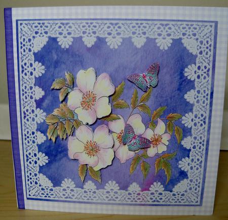 Dog Roses and Butterflies Decoupage Sheet by Nikki Bevan