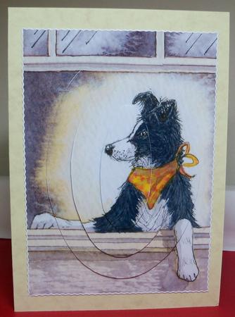 Border Collie Dog Dude Oval Pyramid by Nikki Bevan